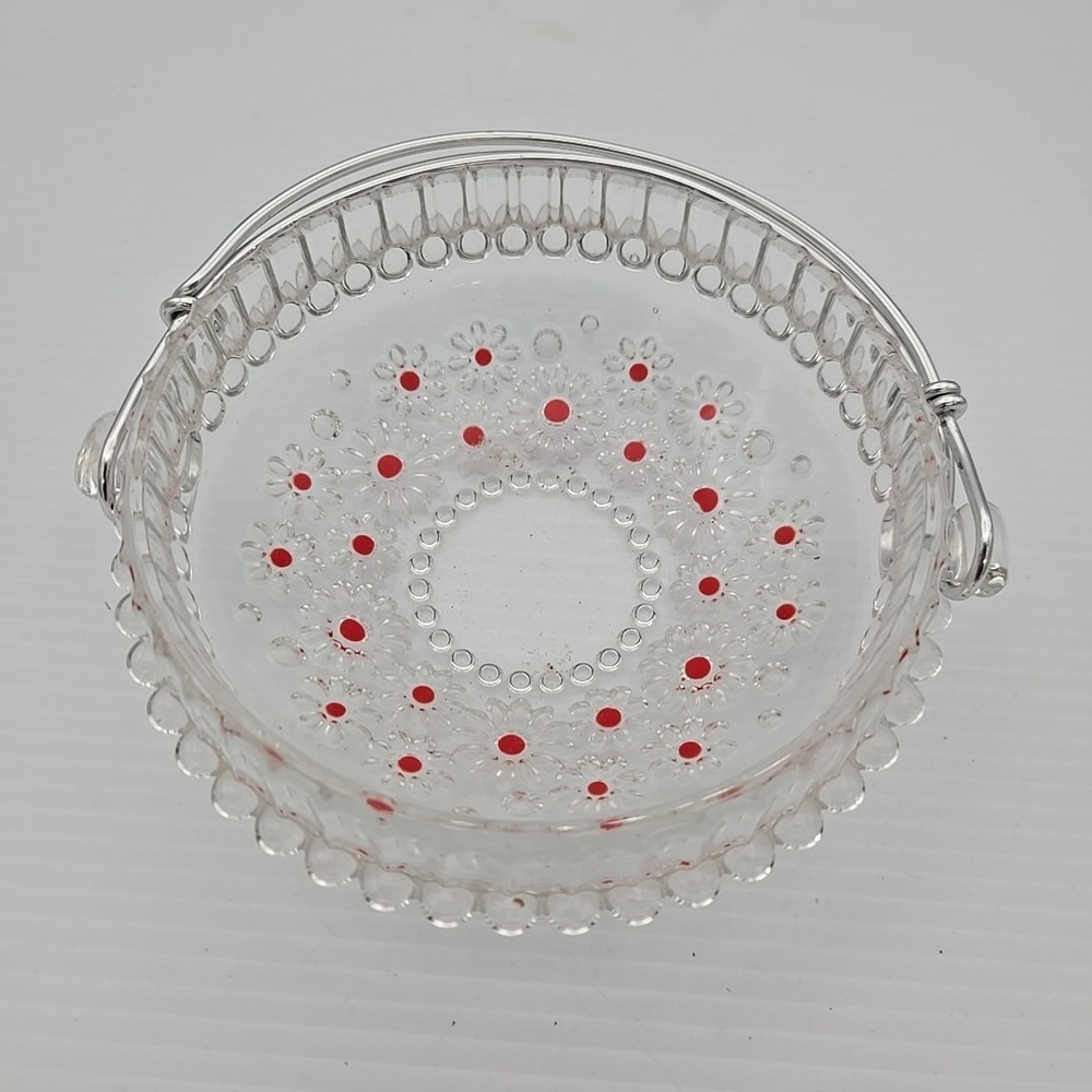 VTG Walther 5.75"‎ Bowl/Dish FABIOLA Clear Red Dot Daisy W. German